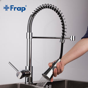 Frap Spring Swivel Spout Single Kitchen Faucet