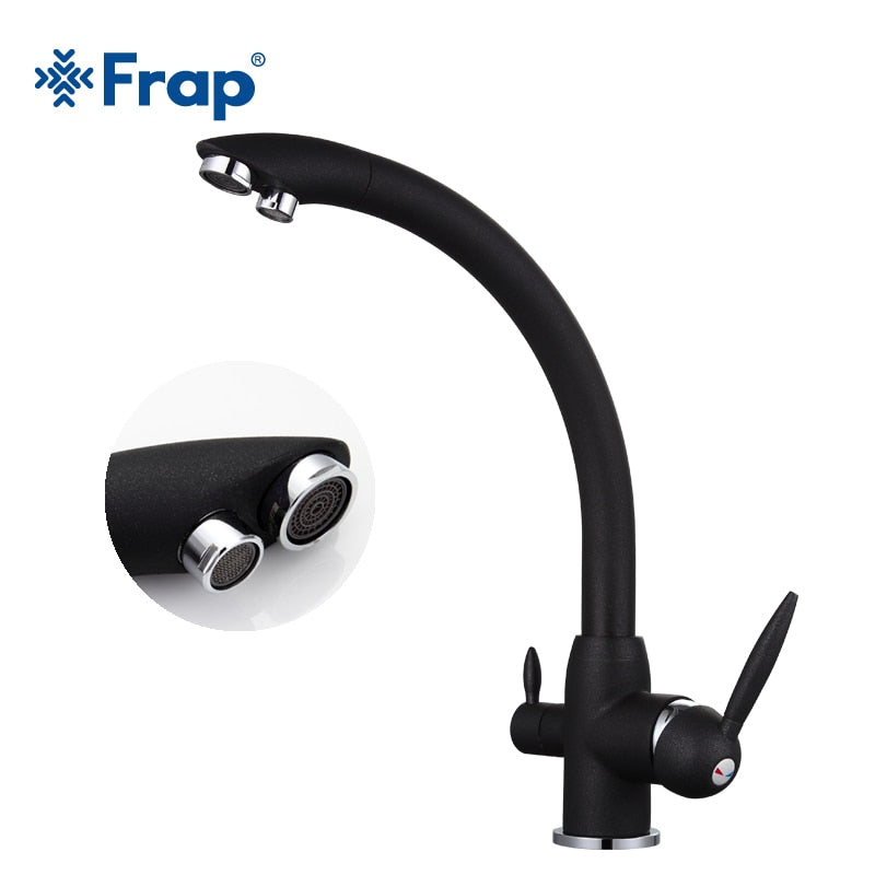 Frap New Arrival Black Kitchen sink Faucet Mixer water Tap 180 Degree Rotation with Water Purification Features 5 colors F4399