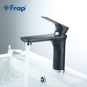 Frap Single Handle CoTap Black Bathroom Faucet