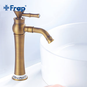 Frap New Basin Faucet Brass Bathroom Balcony Vintage Style Single Handle Hot & Cold Water Sink Faucet Bath Accessories Y10085